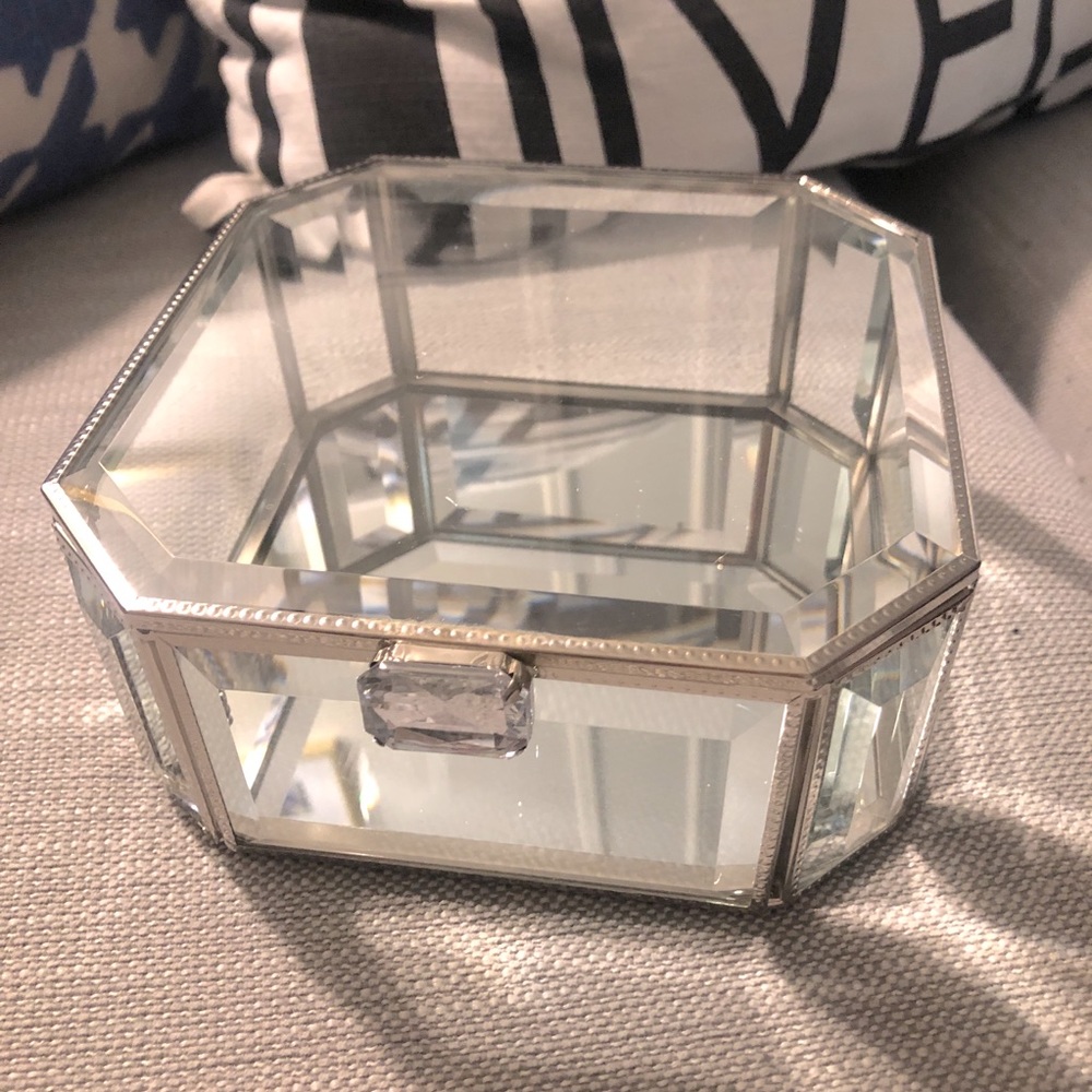 Glass and mirrored keepsake box